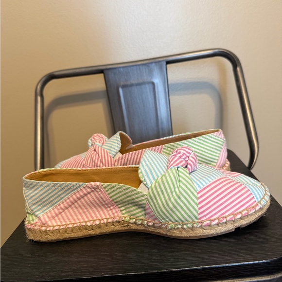 Talbots Pastel Striped Espadrilles with Bow Sz 7.5 - Picture 6 of 14